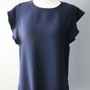 Babaton Black Ruffle Sleeveless Tank